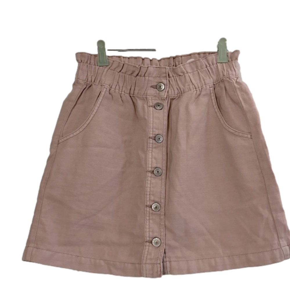 American Eagle High Rise Paperbag Mini Skirt Button Fromt Dusty Rose Size 6